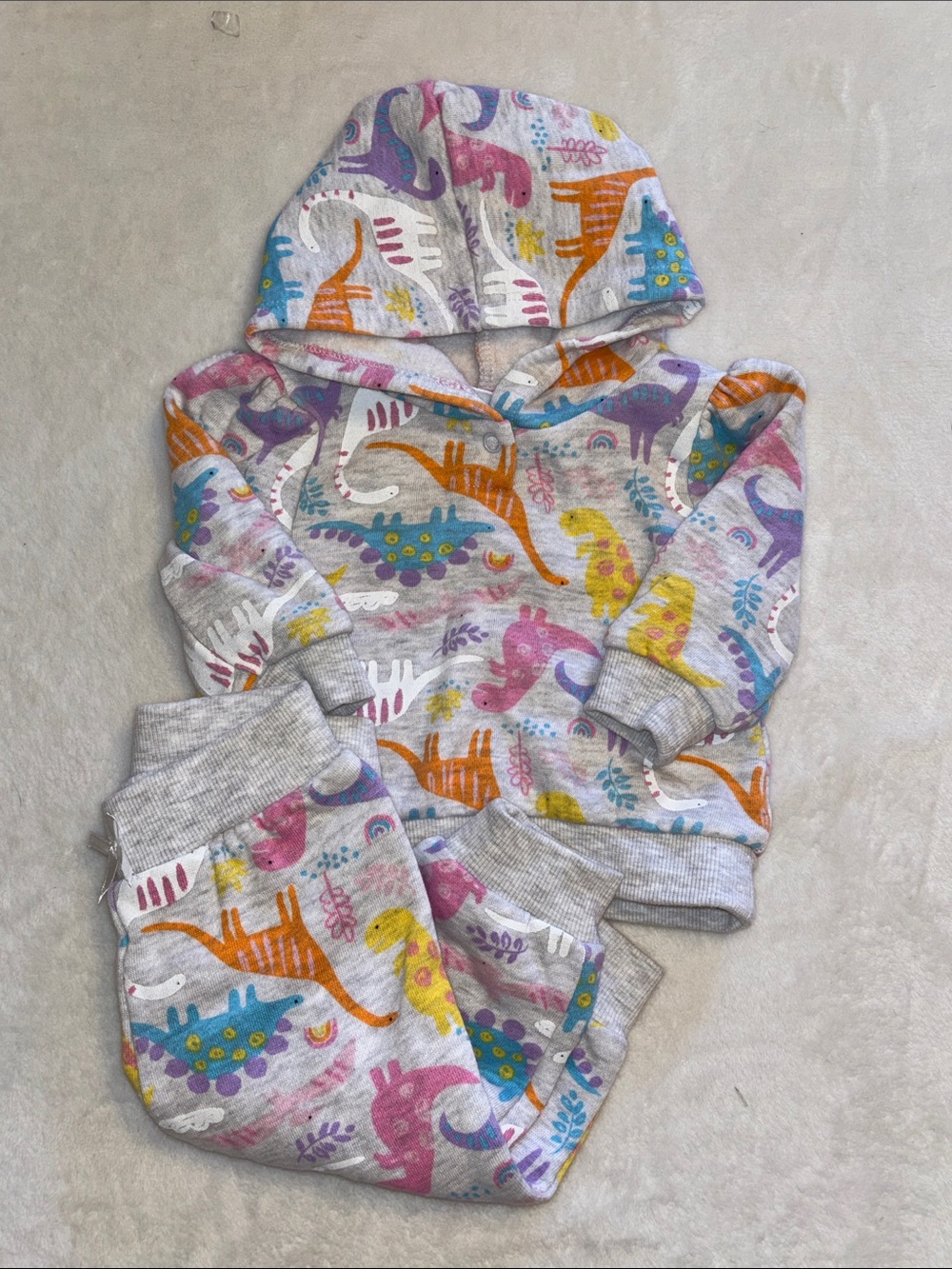 Baby Dinosaur Hoodie & Jogger Set - Multicolor Dinosaurs